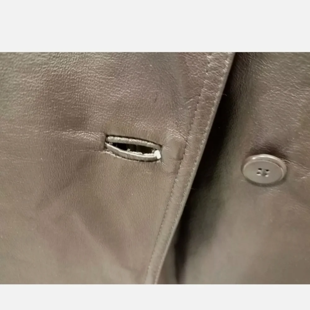 Veranesi Women's Brown large Genuine Leather Coat 18W 18 - Picture 3 of 7